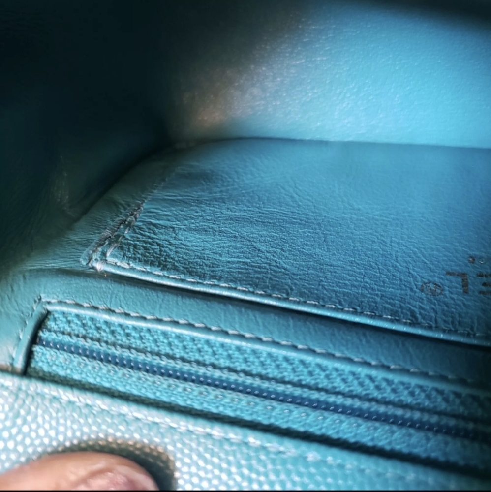 Chanel classic mini turquoise caviar gold hardware bag - Picture 13 of 13